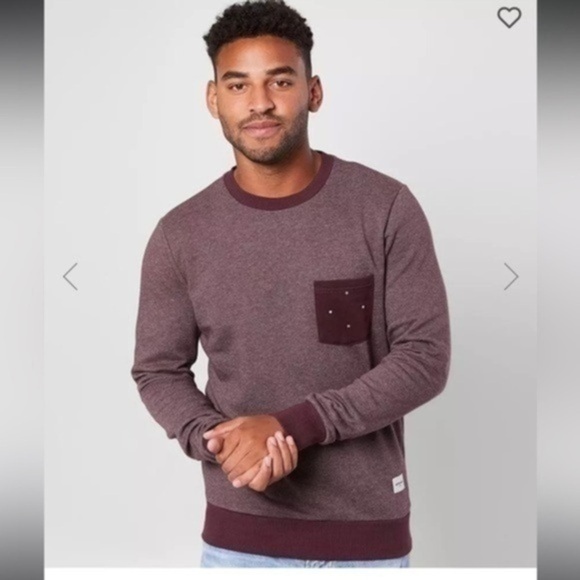JACK&JONES burgundy Hex Pullover man Sweatshirt size Large. Size tag is missing - Picture 1 of 12